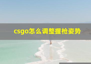 csgo怎么调整握枪姿势