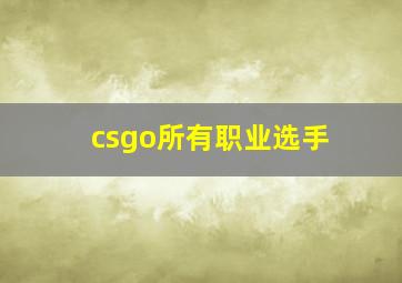 csgo所有职业选手