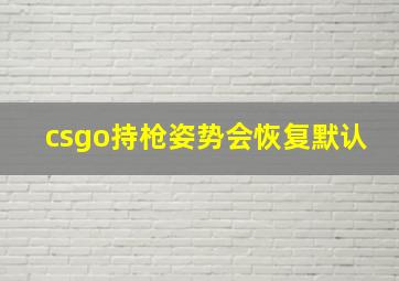 csgo持枪姿势会恢复默认