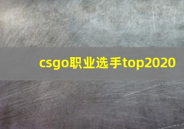 csgo职业选手top2020