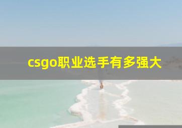 csgo职业选手有多强大