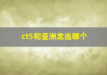 ct5和亚洲龙选哪个