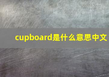 cupboard是什么意思中文