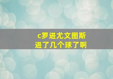 c罗进尤文图斯进了几个球了啊