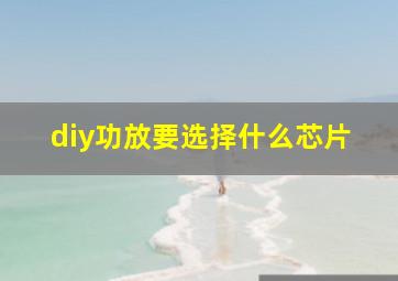 diy功放要选择什么芯片