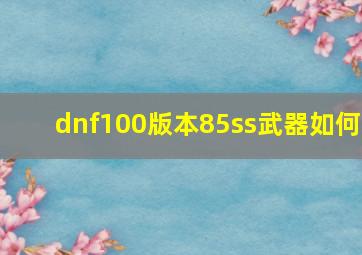 dnf100版本85ss武器如何