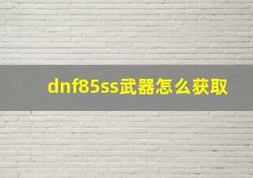 dnf85ss武器怎么获取