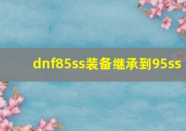 dnf85ss装备继承到95ss