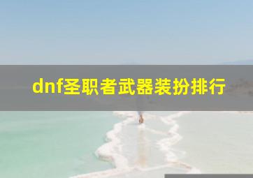 dnf圣职者武器装扮排行