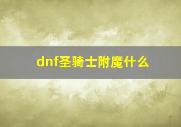 dnf圣骑士附魔什么