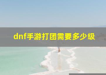 dnf手游打团需要多少级