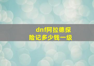 dnf阿拉德探险记多少钱一级