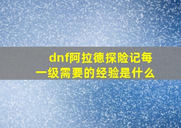 dnf阿拉德探险记每一级需要的经验是什么