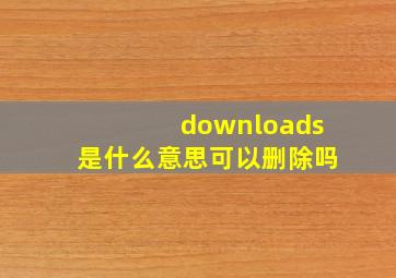 downloads是什么意思可以删除吗