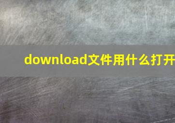 download文件用什么打开