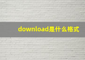 download是什么格式