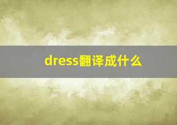 dress翻译成什么