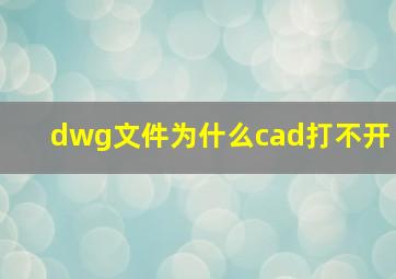 dwg文件为什么cad打不开