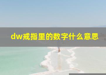 dw戒指里的数字什么意思