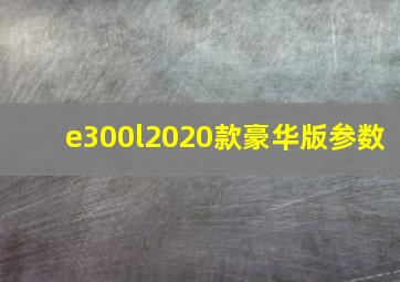 e300l2020款豪华版参数