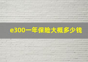 e300一年保险大概多少钱