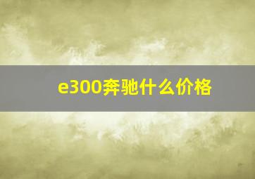 e300奔驰什么价格