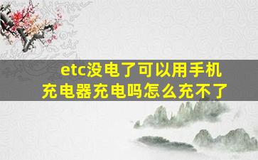 etc没电了可以用手机充电器充电吗怎么充不了