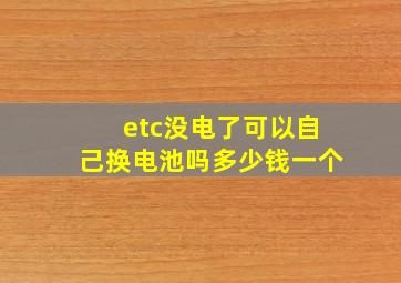 etc没电了可以自己换电池吗多少钱一个