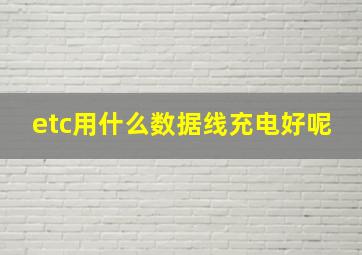 etc用什么数据线充电好呢