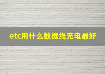 etc用什么数据线充电最好