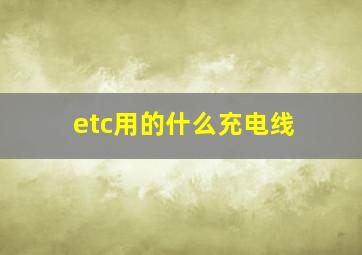 etc用的什么充电线