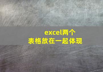 excel两个表格放在一起体现