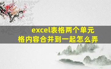 excel表格两个单元格内容合并到一起怎么弄