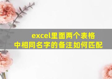 excel里面两个表格中相同名字的备注如何匹配