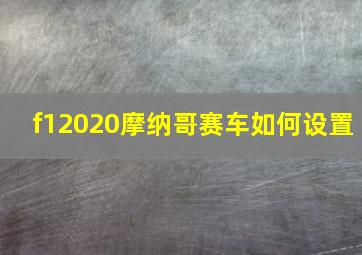 f12020摩纳哥赛车如何设置