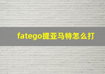 fatego提亚马特怎么打