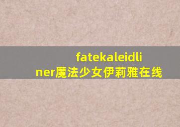 fatekaleidliner魔法少女伊莉雅在线