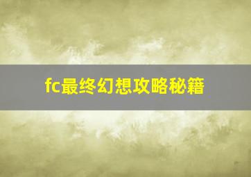 fc最终幻想攻略秘籍