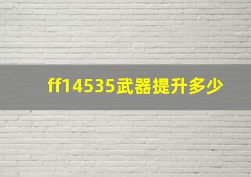 ff14535武器提升多少