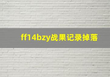 ff14bzy战果记录掉落