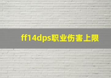 ff14dps职业伤害上限