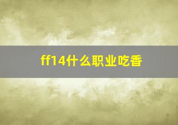 ff14什么职业吃香