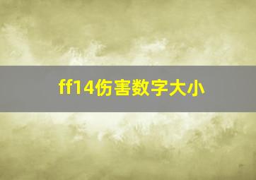 ff14伤害数字大小