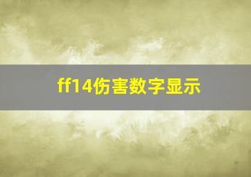 ff14伤害数字显示