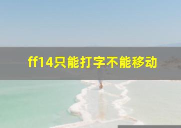 ff14只能打字不能移动