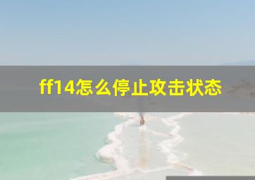 ff14怎么停止攻击状态