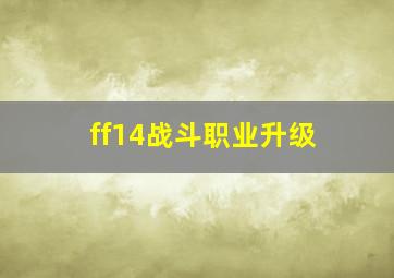 ff14战斗职业升级