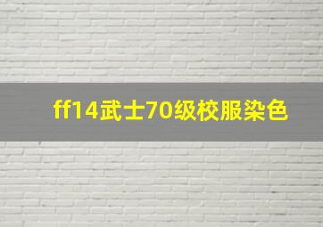 ff14武士70级校服染色