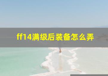 ff14满级后装备怎么弄