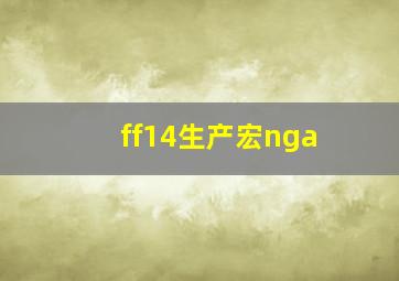 ff14生产宏nga